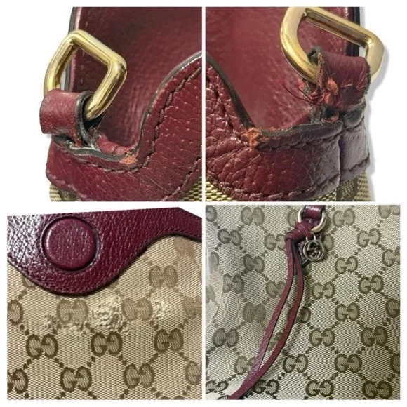 Gucci Beige and Burgundy Women's Bag - Picture 10 of 11